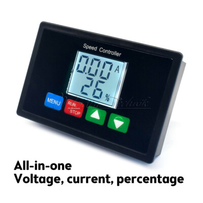 20A DC10-55V DC Motor Speed Controller Brushed Governor Voltage Current Display