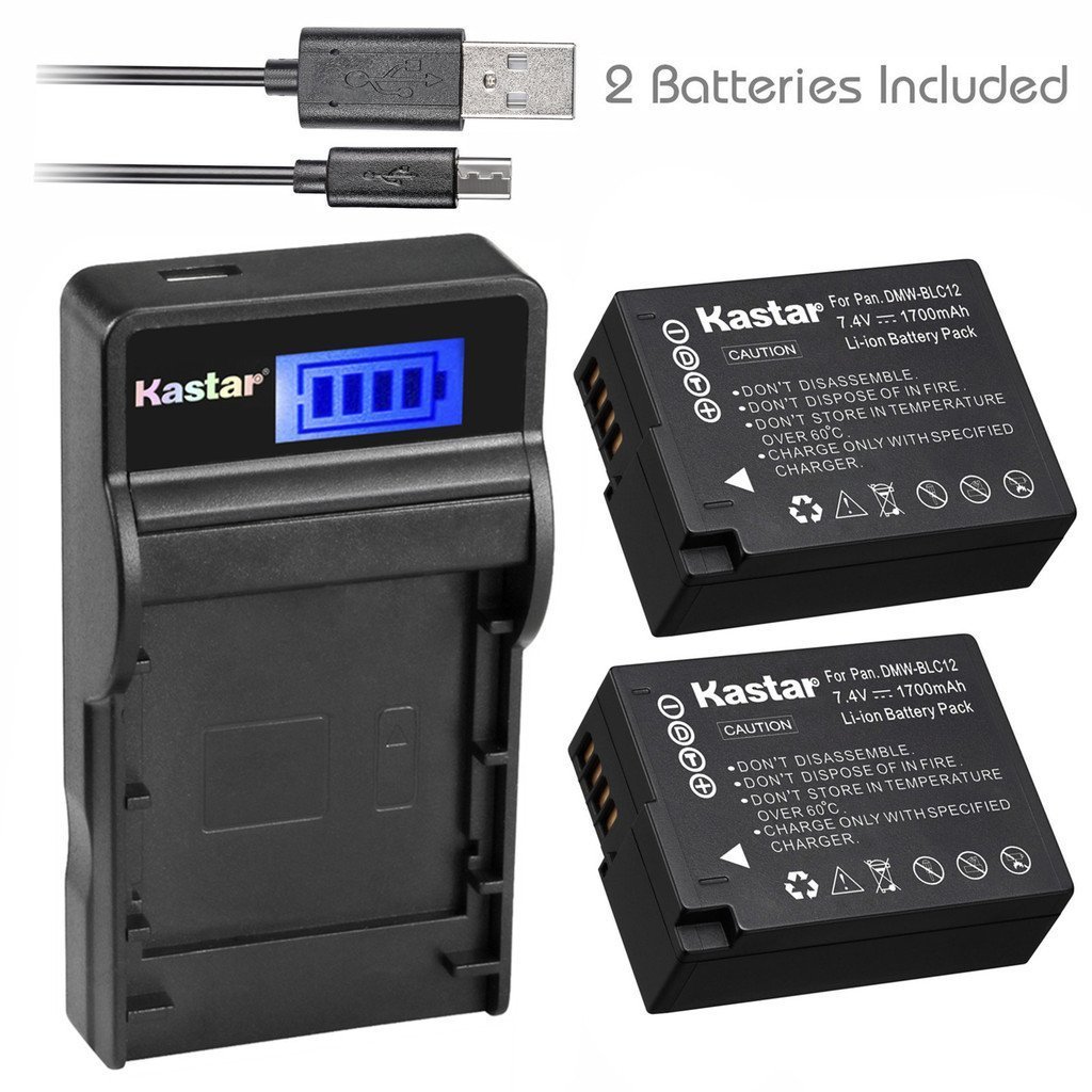 DMW-BLC12 Battery or Slim LCD Charger for Panasonic Lumix DMC