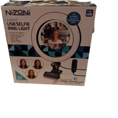NIZONI 3-Mode USB Selfie Ring Light Multi-Function Wired Controller NEW IN BOX