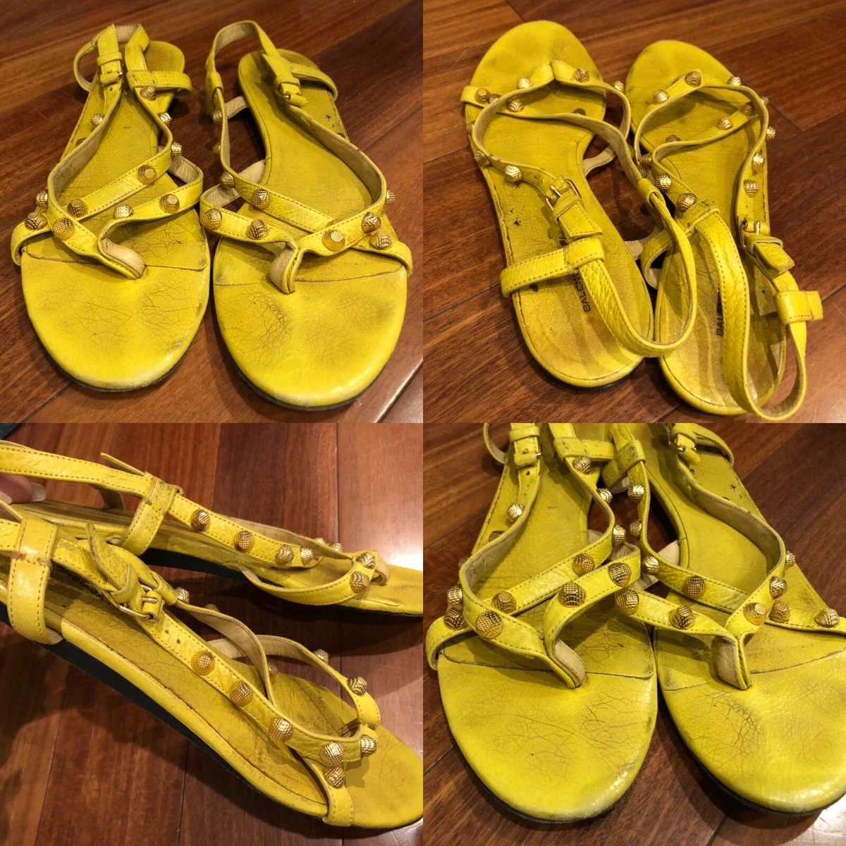 Balenciaga hotsell sandals gold