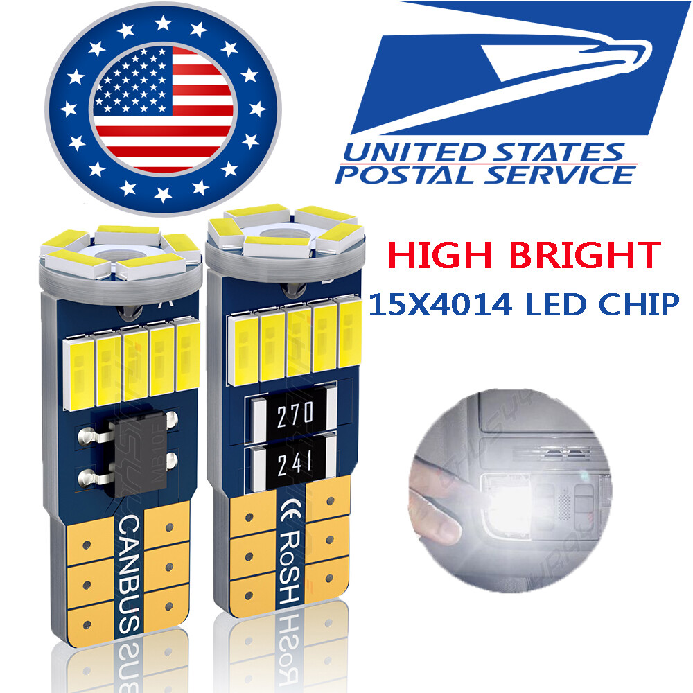 T10 LED License Plate Light Bulbs – 6000K Super Bright White, 2 Pack, 800LM, IP67 Waterproof