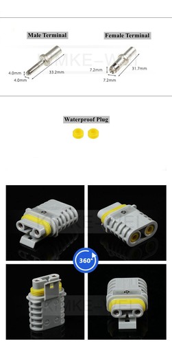 Wasserdichter Batterie Stecker Satz 50A für Anderson Stromanschluss Stecker Neu - Picture 5 of 8