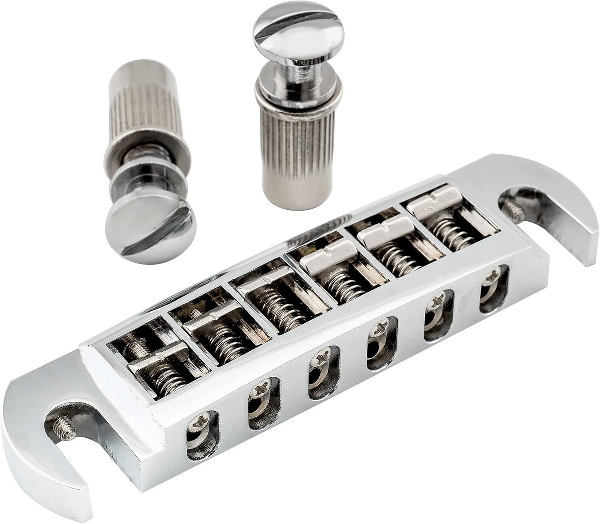 Chrome 52.5mm Tune-O-Matic Pigtail Wraparound Bridge For LP Guitar