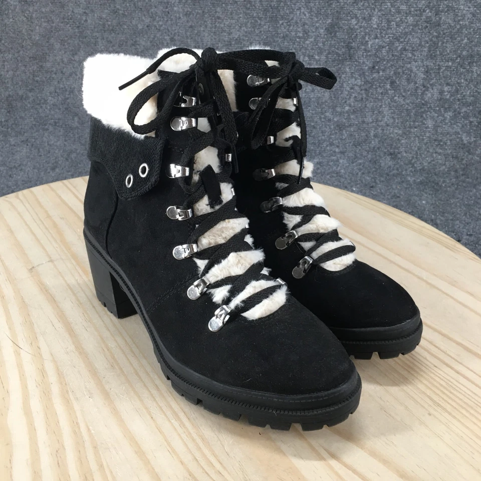 Туристические ботинки Jellypop женские 8,5 M Mission черные замшевые на каблуках шерпа с подкладкой на шнуровке - Изображение 3 из 4