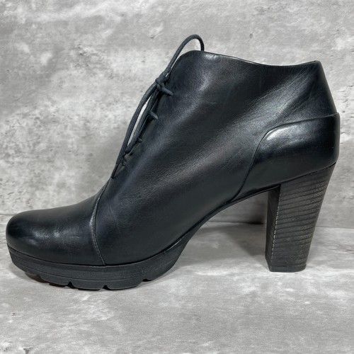 Paul Green Damen-Schnürstiefeletten weiches schwarzes Leder hoher Absatz Größe 8 - Bild 6 von 13