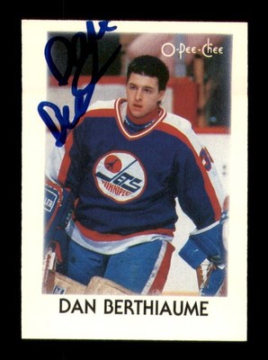 Dan Berthiaume Signed 1987-88 O-Pee-Chee Minis RC 3 Winnipeg Jets