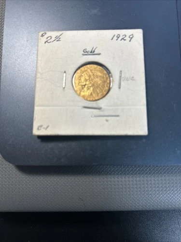1929 GOLD USA $2.5 DOLLAR INDIAN HEAD QUARTER EAGLE COIN GREEN LABEL PCGS MS 63