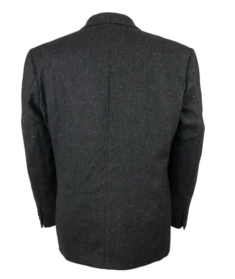Chaqueta Yorkshire Mohair Tweed 46S Azul y Verde Espiga Moteada Saddleworth Foto 3 de 4