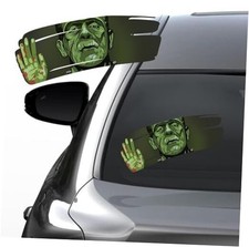 Halloween Horror Peeking Stickers, Double-Sided UV-Printed 3D Green Monster