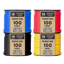 4 Roll 14 Gauge Copper Clad Aluminum Primary Wire - Assorted Colors - 100 Ft ...