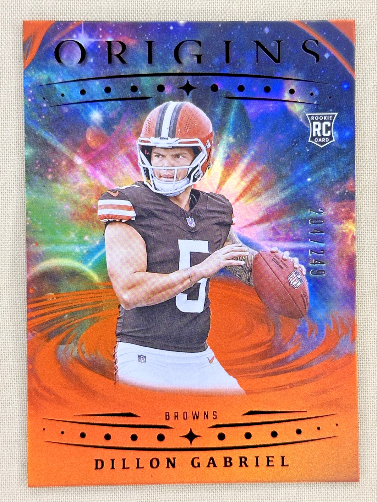 2025 Panini Origins Dillon Gabriel RC Holo Orange /249 Cleveland Browns QB #115