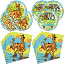 40Pcs For Scooby Party Supplies include 20 plates, 20 napkins for the Scooby ...