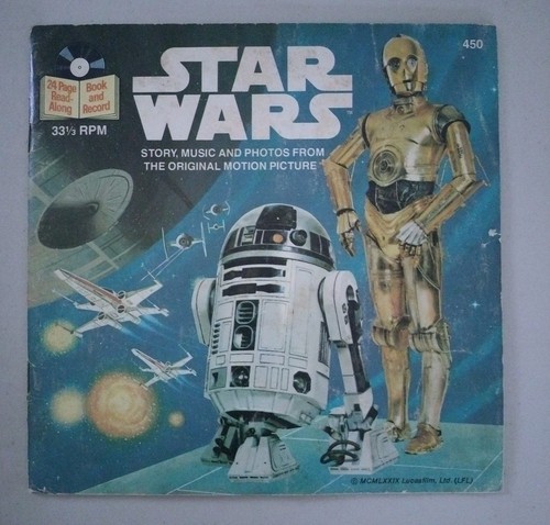 1979 Star Wars 33 1/3 RPM Record and 24 Page Read Along Book Lucasfilm Story