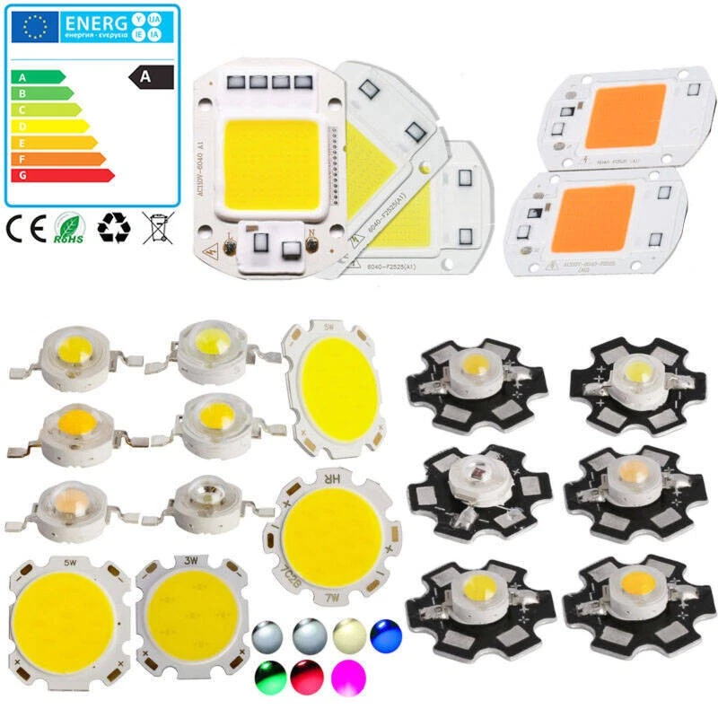 1/10X Volle Watt CREE 1W 3W 5W 7W 20W 50W High Power LED lampe lampen Chip cob - Bild 1 von 4