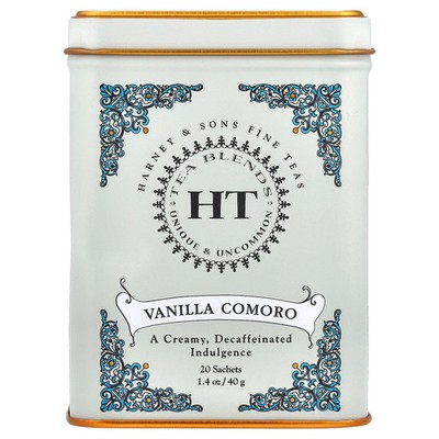 HT Tea Blends, Vanilla Comoro, Decaffeinated, 20 Tea Sachets, 1.4 oz (40 g)