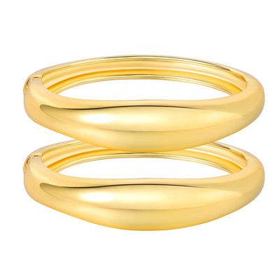 Gold Armreifen Armbänder für Damen Grob Gold Manschette Armband 2er Set Trendy Brace