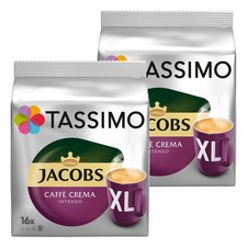 TASSIMO JACOBS Crema Intenso XL café, Kaffee, KAPSEL, Röstkaffee, 32 T-DISCS