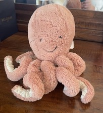 Jellycat Octopus Plush ODELL Stuffed Animal 8" Pinkish Peach