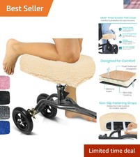 Memory Foam Knee Walker Cushion Cover - Machine Washable, Non-Slip, Off-White