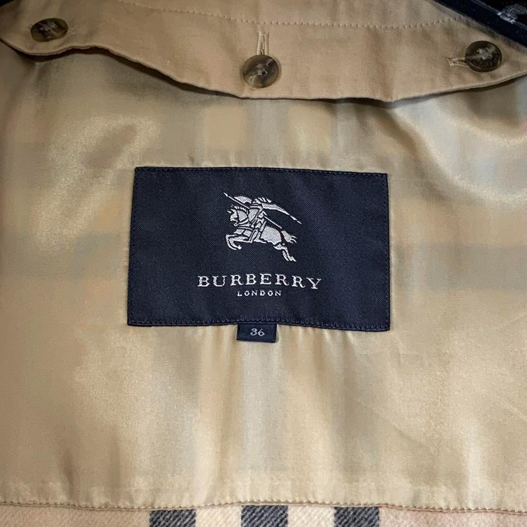Burberry London Trench Coat Honey Beige With Mega Check Pattern Size 36 Women thumbnail 8