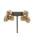 Vintage Robert Eugene De Mario Pearl CZ Clip On Earring Brooch Lot of 3 #M1430-2 — photo 2