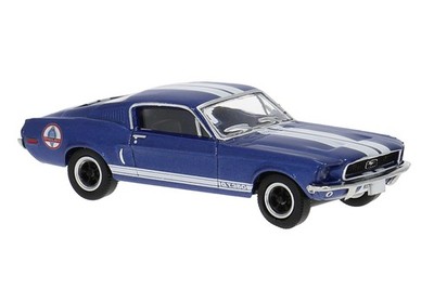Brekina 19618 Ford Mustang, blau/weiss, Shelby, Bj.1968, 1:87, NEU - Modellauto
