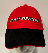 Team Penske Baseball Hat NASCAR Racing Red Black StrapBack Cap #6 #3 Adjustable