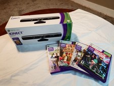 Xbox 360 Kinect sensor CIB W/ 4 Games ALL CIB...