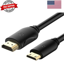 Mini HDMI to HDMI Cable, High Speed Supports Ethernet 3D and Audio Return 6 Feet
