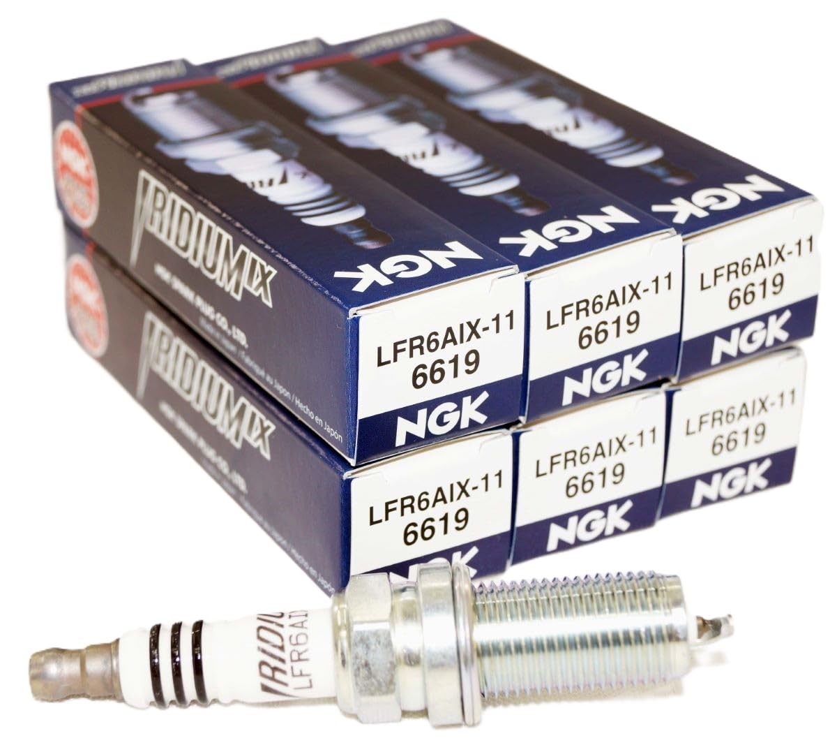 NGK 6619 Iridium Spark Plugs LFR6AIX-11-6 Pack 
