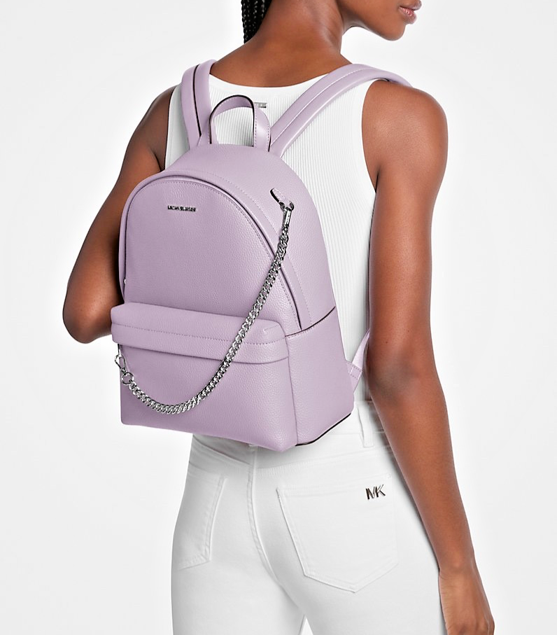 Michael Kors Slater Medium Signature Logo Backpack Purple Light 