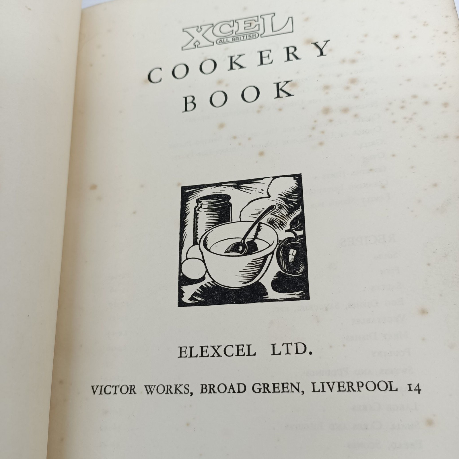Xcel Cookery Book Elexcel Ltd Softcover Vintage c40/50 Illustrated Foxing & Wear image 8