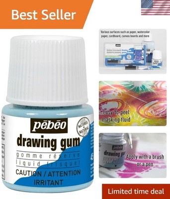 Easy Peel Liquid Latex Masking Fluid 45ml - Quick Dry Drawing Gum for Artists