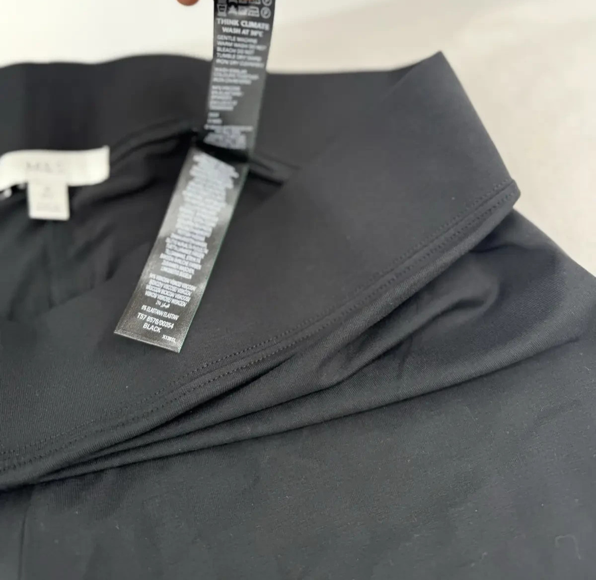 M&S Womens Black High Waisted Leggings UK 18 Regular Stretch Pull On Full Length image 6