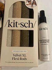 Kitsch Velvet XL Flexi Rods Heatless Styling 4 Pieces And Heat Protect Spray