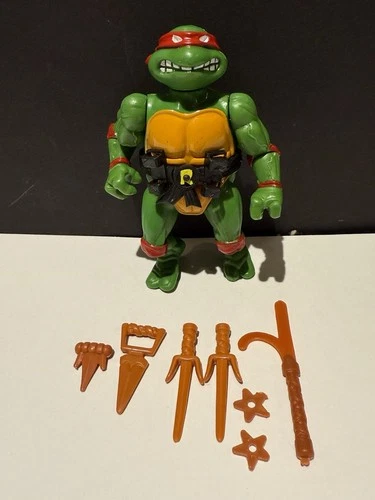 Vintage 1988 TMNT Raphael 100% COMPLETE Weapons Playmates Raph Action Figure