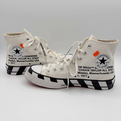 Off White x Converse Chuck 70 White Black Orange The Ten Sz 6.5 Men / 8.5 Wmn