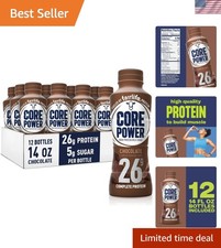 High-Quality Chocolate Protein Shake - 14oz Bottles, 12 Pack for Recovery