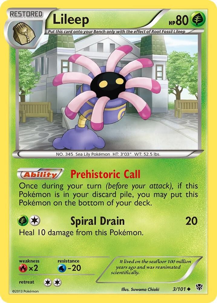 Lileep 3/101 Plasma Blast Pokemon Card LP