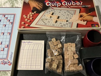 Vtg 1981 Quip Qubes Cross Sentence Dice cube Game Selchow & Righter Complete