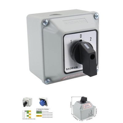 Silver Alloy Changeover Switch - 3-Position with Wider Master Box Design