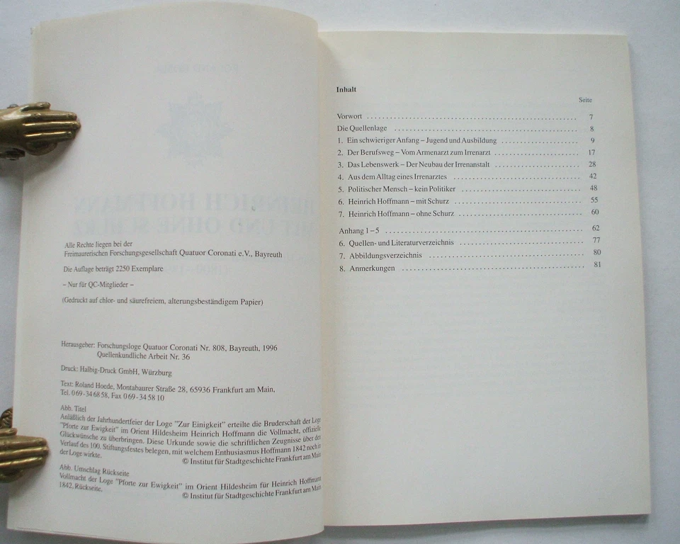Freimaurer / Freimaurerei: Heinrich Hoffmann mit und ohne Schurz ! - Bild 3 von 4