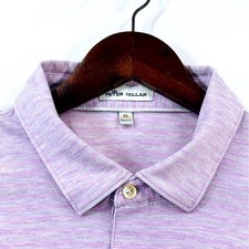Peter Millar, Purple Heathered Golf Polo Shirt, Embroidered Logo, Mens XL