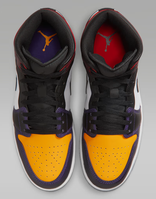 Nike Air Jordan 1 Mid SE Men's Shoes Red Purple Gold Sizes US 9-15