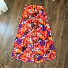 Lucky Blessed Women's Floral Maxi Short Split Skirt Overlay High Low Size S