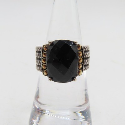 Effy Eclipse Collection Onyx Sterling Silber 925 18K Gold Ringgröße 6,75 9,3 g