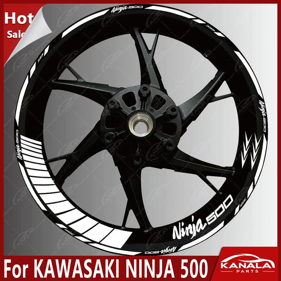 1 Set For KAWASAKI NINJA 500 17 inch Motorcycle Wheel Reflective Decal Sticker - Image 4 of 4