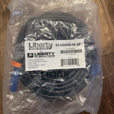 Liberty AV E2-HDSEM-M-20 66' Commercial Grade High Speed HDMI w Ethernet (D9)
