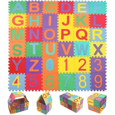 36 Stück Puzzlematte Kinder, Spielmatte 9x9cm, , bunt, EVA
