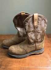 Ariat Workhog Waterproof Composite Toe Work Boots Mens Brown Leather Size